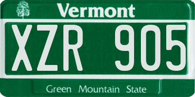 VT license plate XZR905