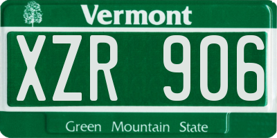 VT license plate XZR906