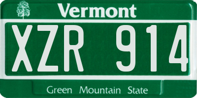 VT license plate XZR914