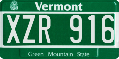 VT license plate XZR916