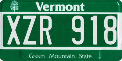 VT license plate XZR918