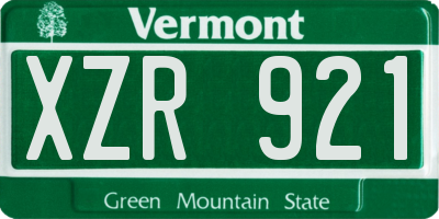 VT license plate XZR921