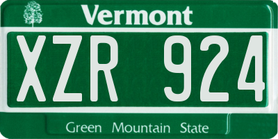 VT license plate XZR924