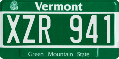 VT license plate XZR941