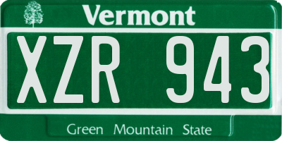VT license plate XZR943