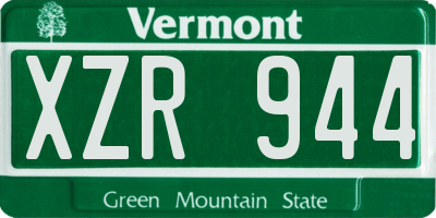 VT license plate XZR944