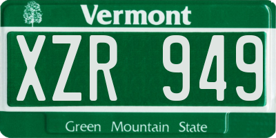 VT license plate XZR949
