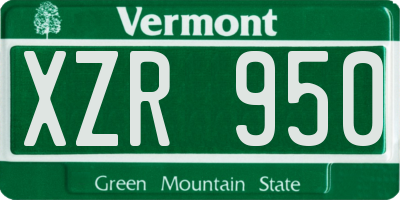 VT license plate XZR950