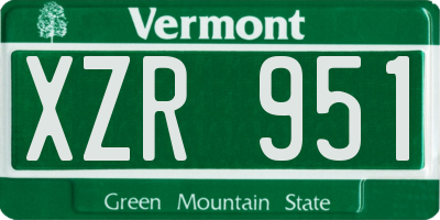 VT license plate XZR951