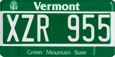 VT license plate XZR955