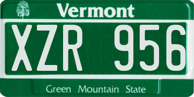 VT license plate XZR956