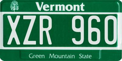 VT license plate XZR960