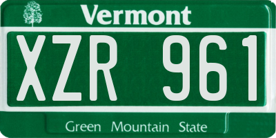 VT license plate XZR961
