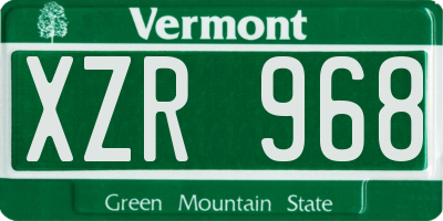 VT license plate XZR968