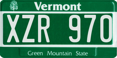 VT license plate XZR970