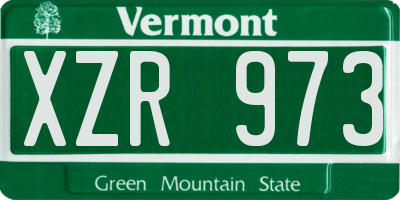 VT license plate XZR973