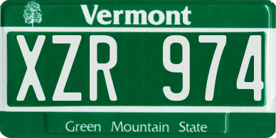VT license plate XZR974