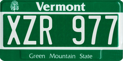 VT license plate XZR977