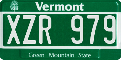 VT license plate XZR979