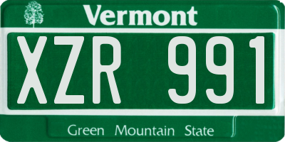 VT license plate XZR991