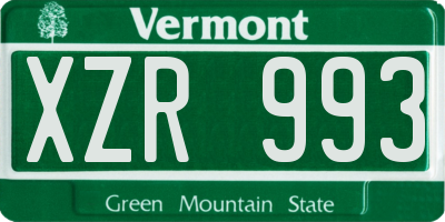 VT license plate XZR993