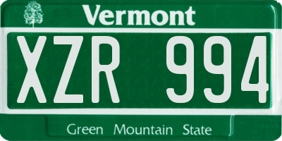 VT license plate XZR994