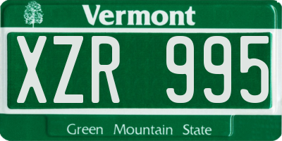 VT license plate XZR995