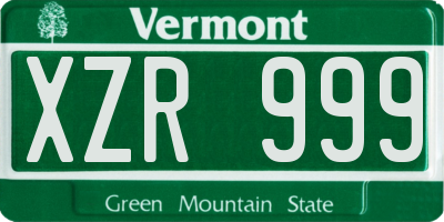 VT license plate XZR999
