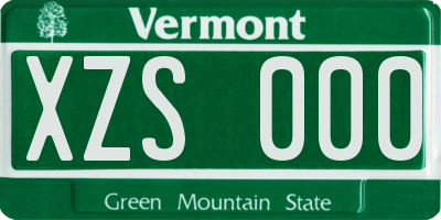 VT license plate XZS000