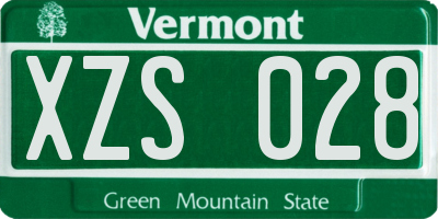 VT license plate XZS028