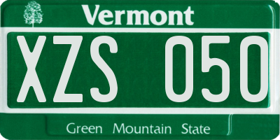 VT license plate XZS050