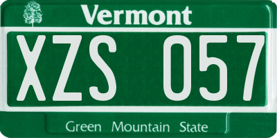 VT license plate XZS057