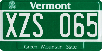 VT license plate XZS065