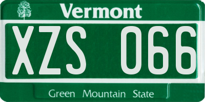 VT license plate XZS066