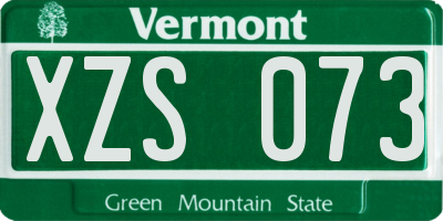 VT license plate XZS073