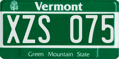 VT license plate XZS075