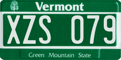 VT license plate XZS079