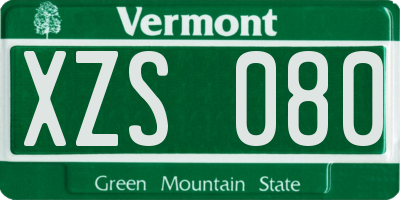 VT license plate XZS080