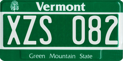 VT license plate XZS082