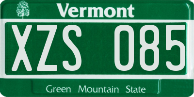 VT license plate XZS085