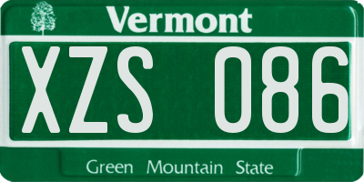 VT license plate XZS086
