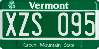VT license plate XZS095