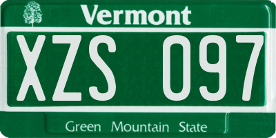 VT license plate XZS097