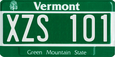 VT license plate XZS101