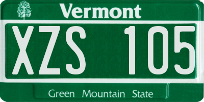 VT license plate XZS105