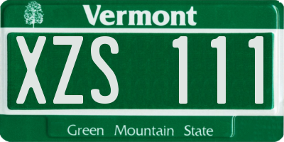 VT license plate XZS111