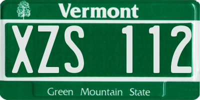 VT license plate XZS112