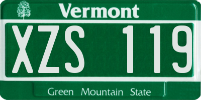 VT license plate XZS119