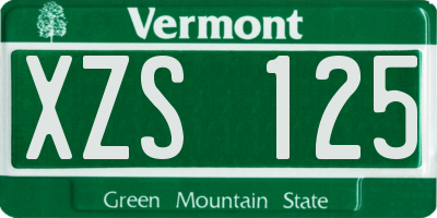 VT license plate XZS125