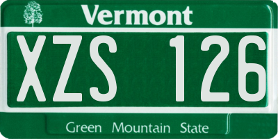 VT license plate XZS126
